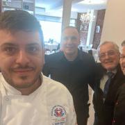 Head chef Giammarco Angelilli (left), St James staff and owner Alfonso Lacava (second from right).