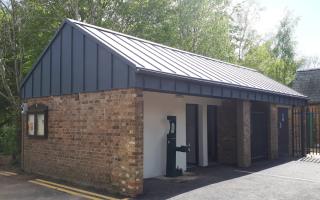 Woodside Playing Fields’ new toilet block which includes a water fountain