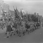 The St George's Day Parade in High Street in April 1962