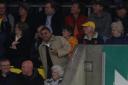 Former vice chairman Jimmy Russo takes his seat at last night's game. Picture: JANE PARR