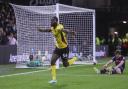 Tobi Adeyemo celebrates his goal against Blackpool last season