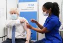 Prime Minister Boris Johnson receives his booster jab of the coronavirus vaccine at St Thomas Hospital in London, as the Government accelerates the Covid booster programme to help slow down the spread of the new Omicron variant Photo: PA