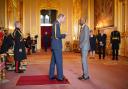 Luther Blissett collects his OBE from His Royal Highness William, Prince of Wales