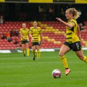 Anne Meiwald in the match at Vicarage Road against Liverpool earlier this season. Picture: AW Images