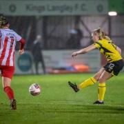 Leanne Bell curls in the equaliser. Picture: Andrew Waller