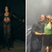 Connie Constance (left) pictured before taking to the stage at The O2 Arena. Right, she is with Swedish House Mafia at a show in Ibiza. Picture: Sahra Zadat and still from Kelvin Bueno video