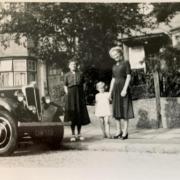 Lesley with her mother and grandmother outside 62 Talbot Avenue