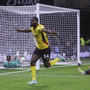 Tobi Adeyemo celebrates his goal against Blackpool last season