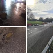 Potholes in Prestwick Road/ a section of Prestwick Road that has been repaired already this month