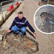 The pothole in Bridlington Road/Cllr Steve Cox