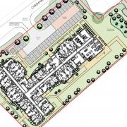 Site layout plan for the homes proposed to be built in Grange Farm, Bovingdon.