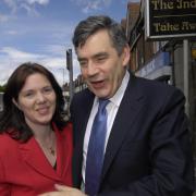 Claire Ward with Gordon Brown in Watford in 2006.