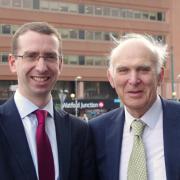 Vince Cable, right, with Peter Taylor