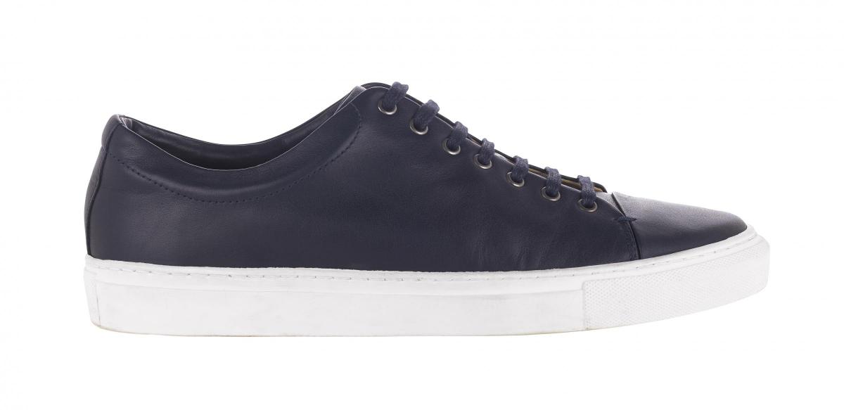 Jigsaw, Campbell Low Top Leather Trainer Navy, £98