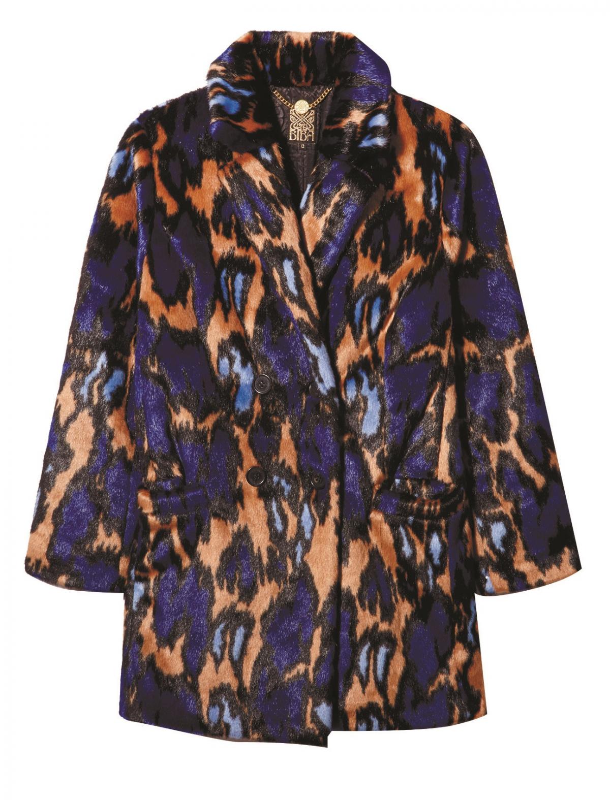 House of Fraser, Biba Blue and Brown Leopard Faux Fur Coat, £179