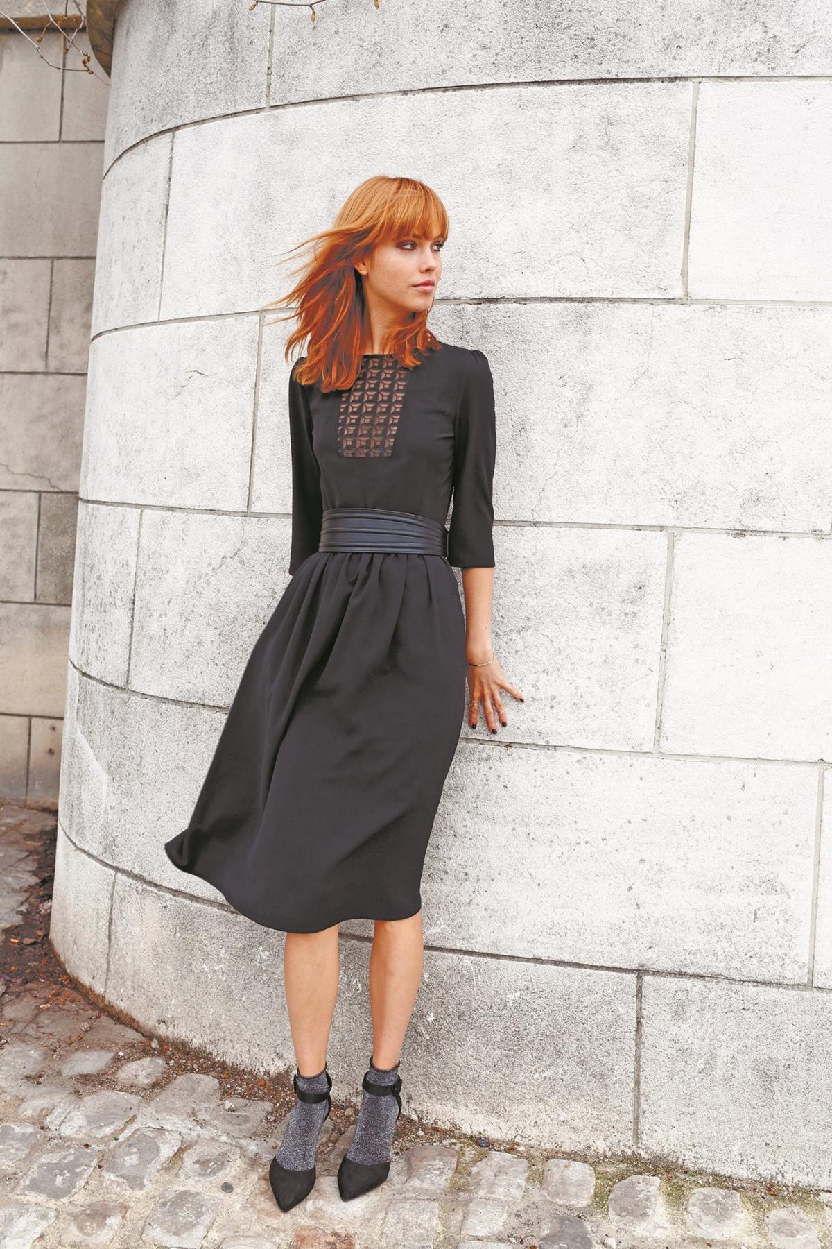 Long sleeve midi dress – La Redoute, Black dress, GBP £59