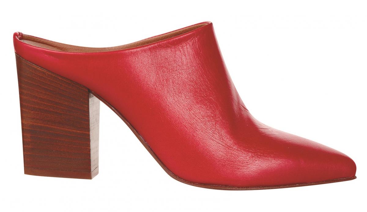 Topshop, Red Leather Mule, £56
