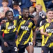 Vakoun Bayo celebrates scoring Watford's fourth goal