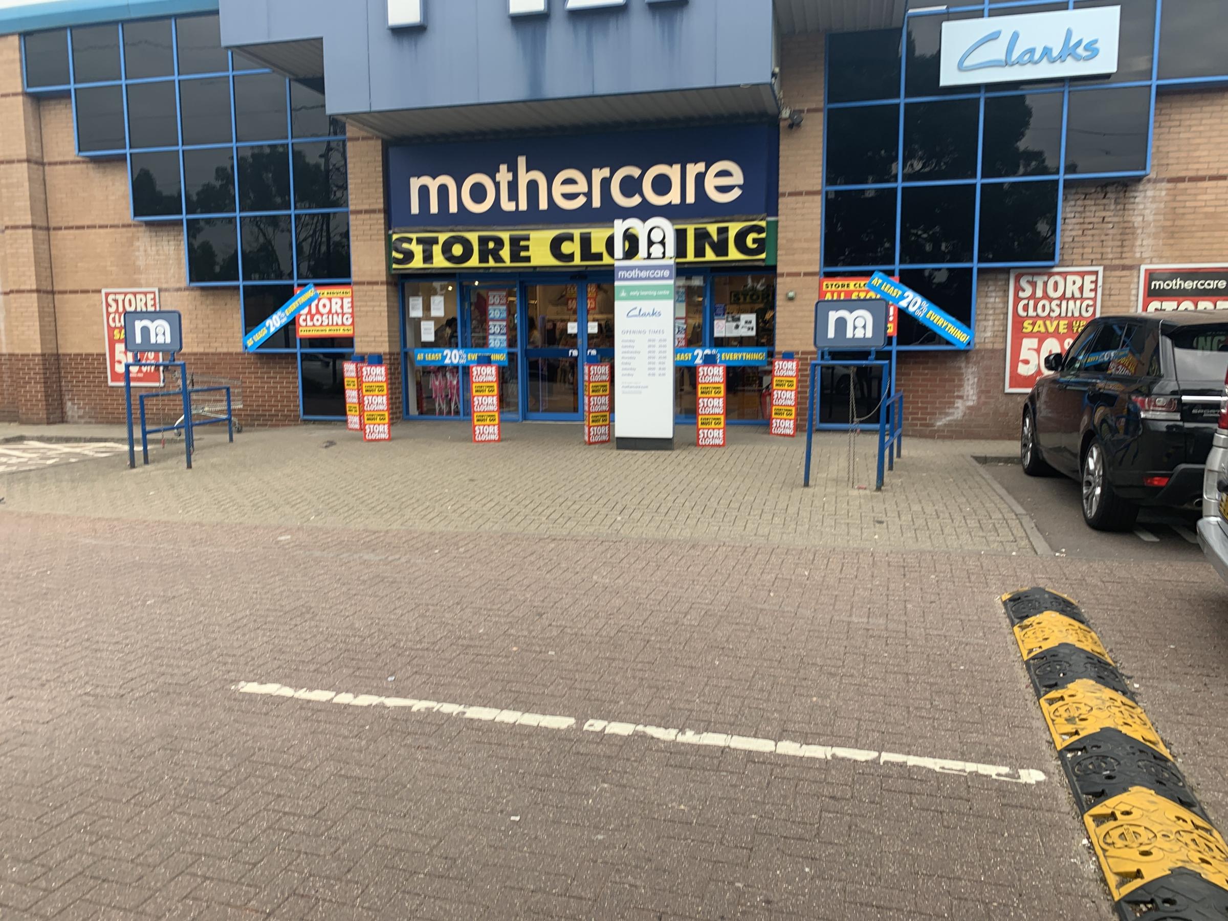 Closing down sale at Mothercare in 