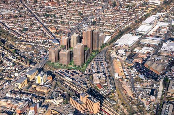 Watford Observer: A CGI bird's eye view of the approved scheme from 2019. Credit: Berkeley Homes