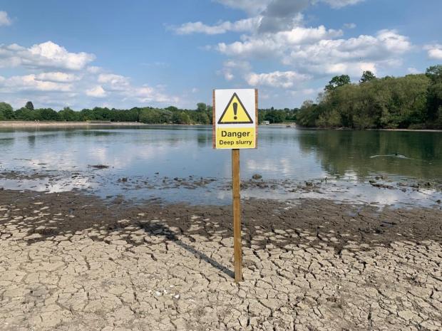 Watford Observer: What Aldenham Reservoir has been reduced to over the last two years