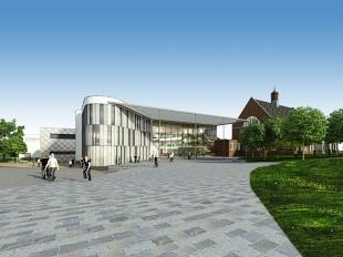 An artists impression of the new entrance to The Bushey Academy