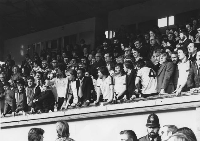 Going up: the Hornets celebrate promotion in 1978