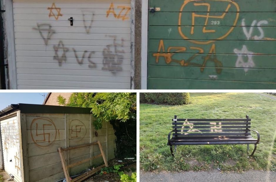 This anti-Semitic graffiti was scrawled across a Borehamwood neighbourhood in September