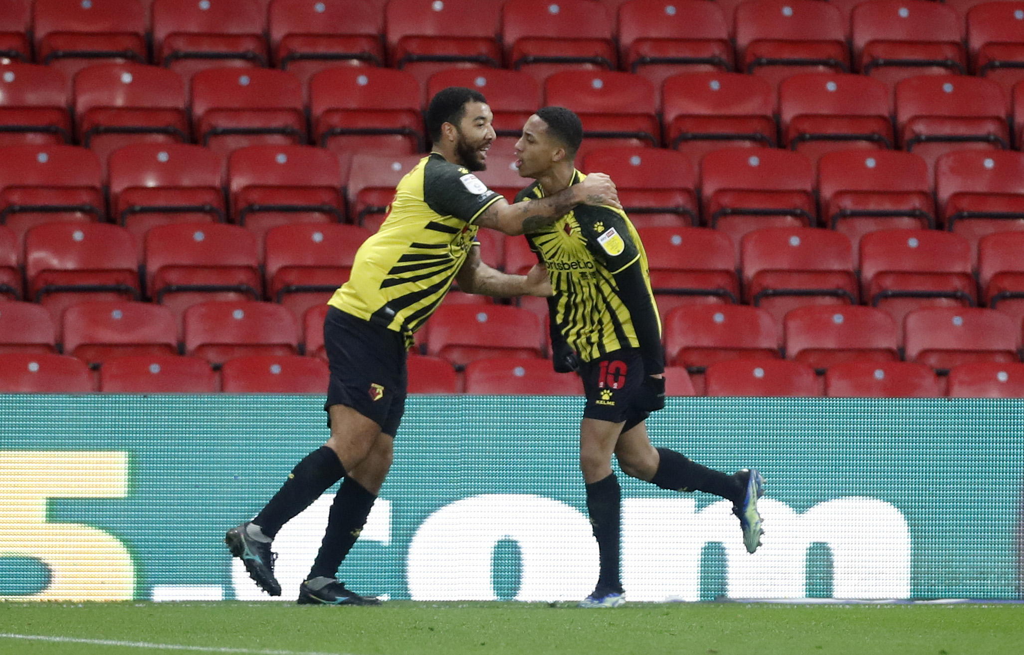 Watford beat Huddersfield Town through Tom Cleverley and Joao Pedro goals