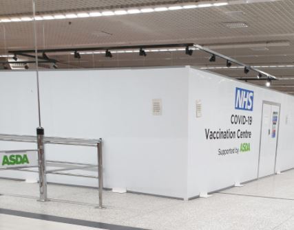 The vaccination centre pictured earlier this week at Asda in Watford. Credit: Vicki Smith