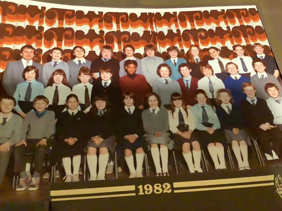 A second class photo shared by Jenny Driscoll from Holyrood School in 1982