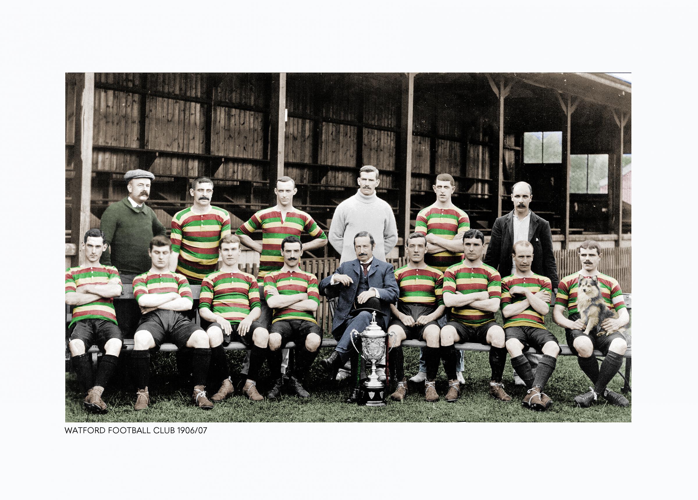 Nine Watford FC team pictures from previous decades