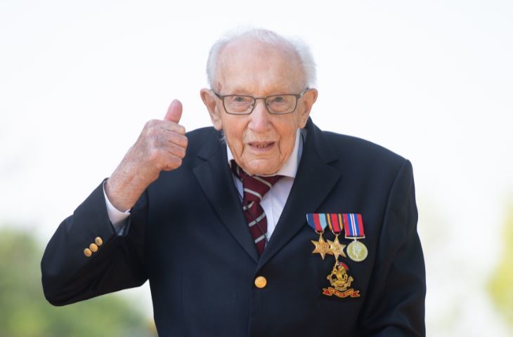 Captain Sir Tom Moore helped raise £32 million for NHS Charities. Credit: PA