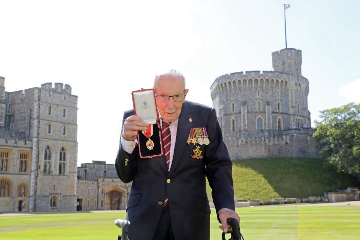 Sir Tom pictured on the day of receiving his knighthood at Windsor Castle. Credit: PA