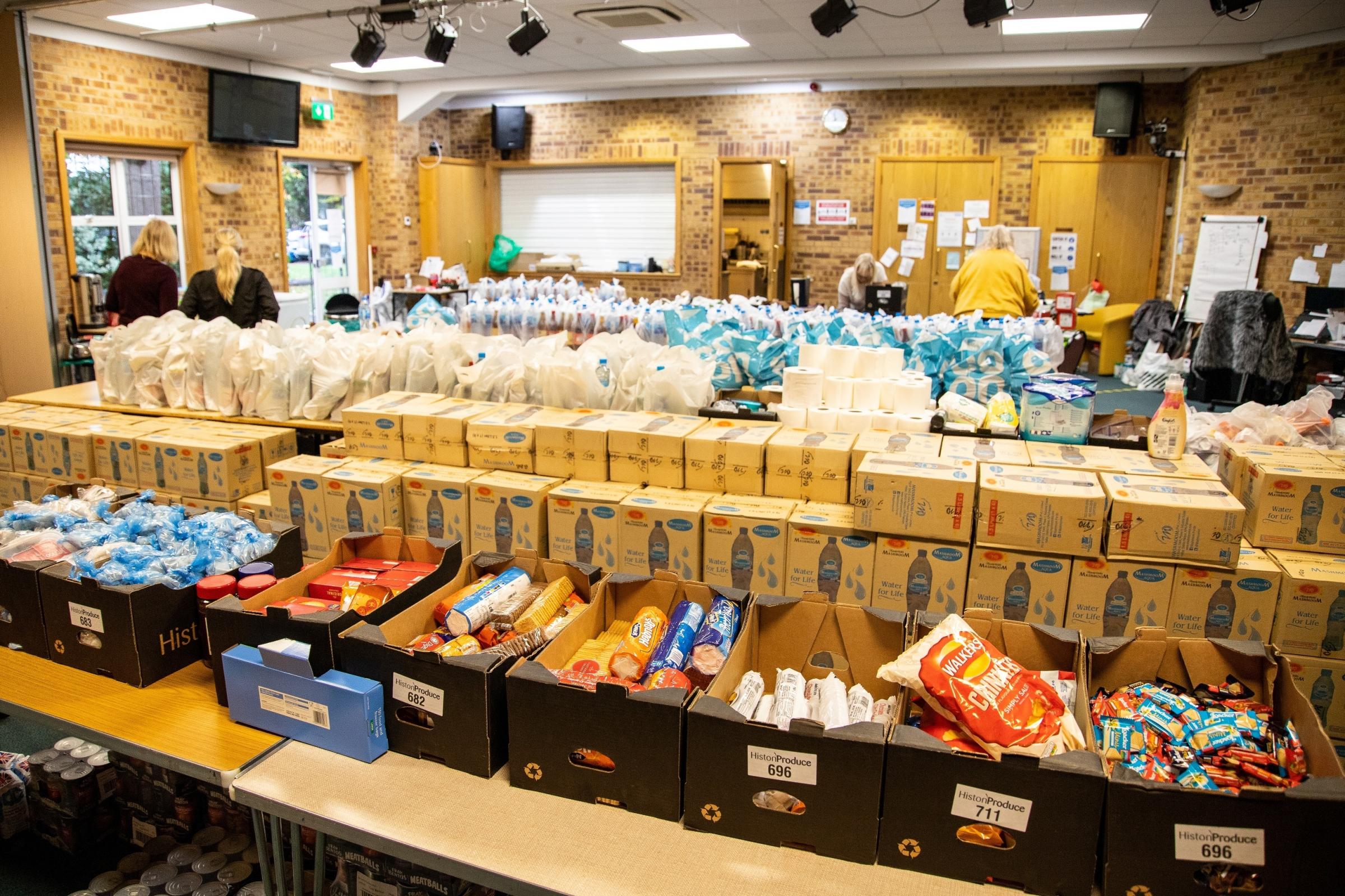Food supplies at One Visions hub in October 