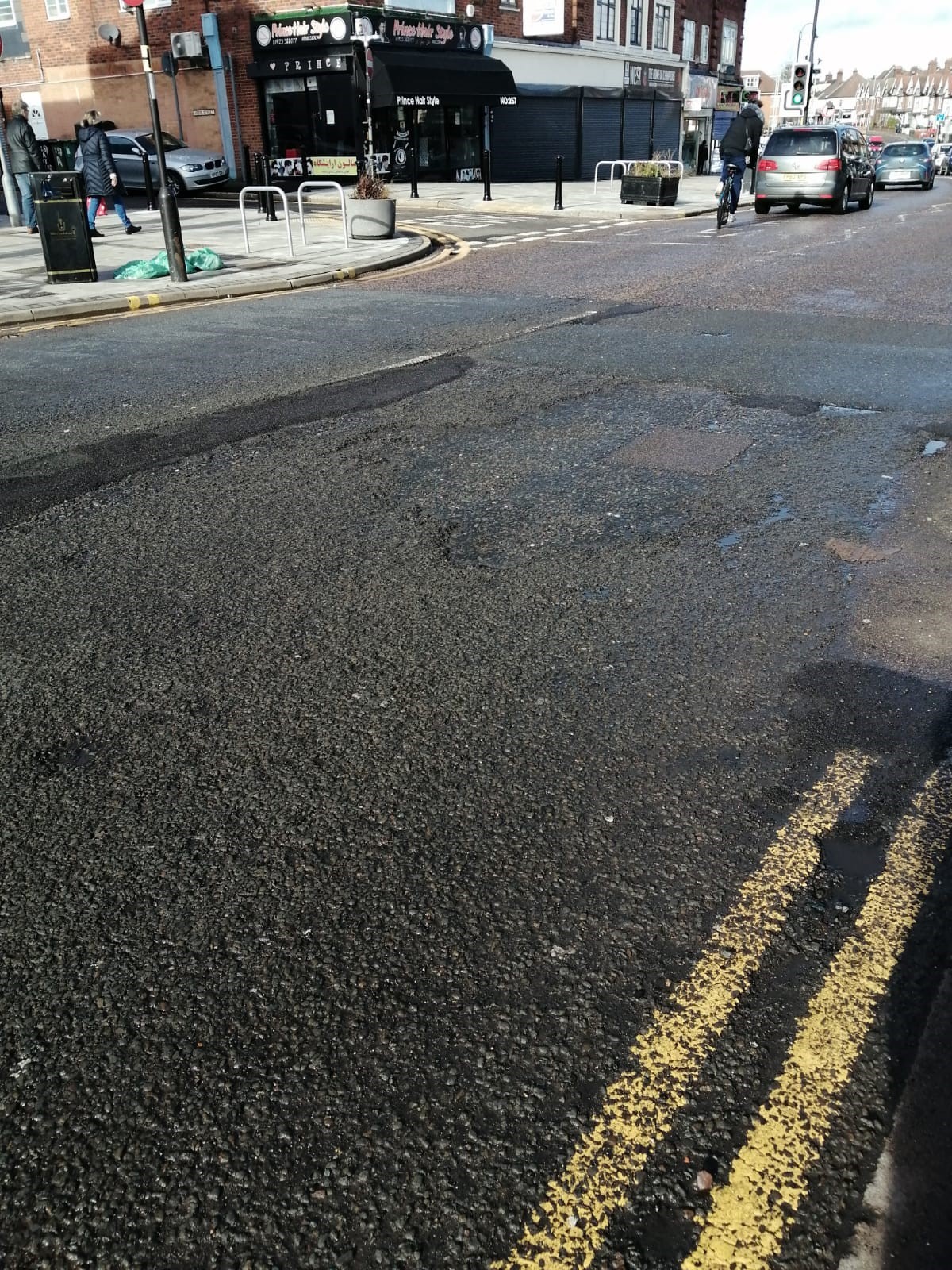 Potholes in St Albans Road. Credit: Cllr Asif Khan