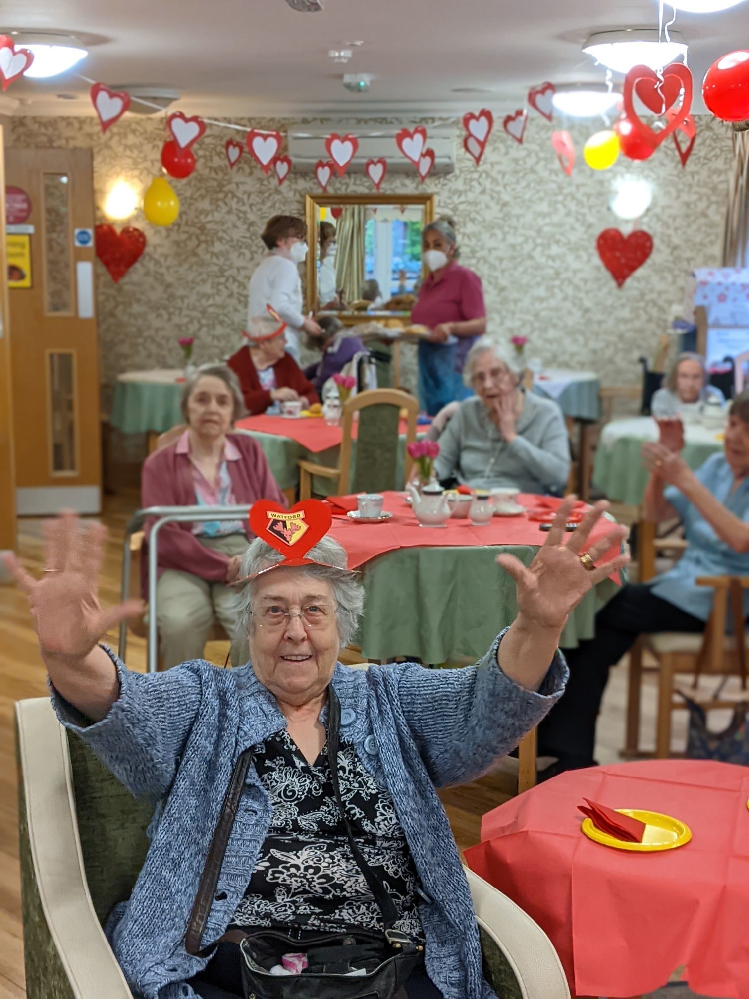 Jan at the Valentines show at Tremona Care Home 
