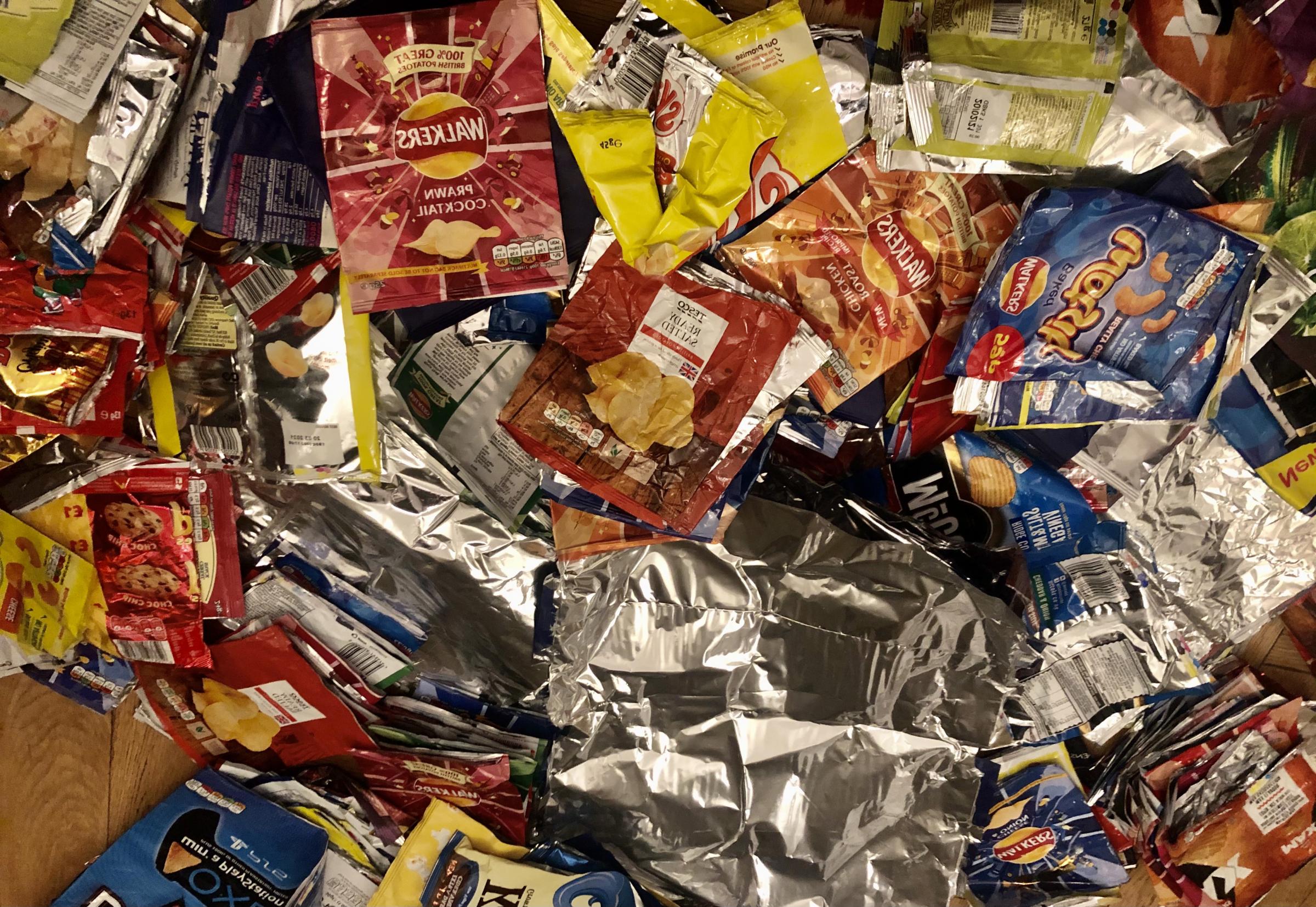 Thousands of crisp packets were turned into blankets