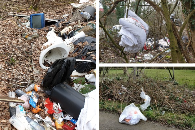 More example of fly-tipping found recently in Berry Grove Lane and off the A41, including a duvet. Credit: Bushey Lib Dems