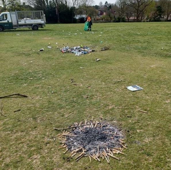 Watford Observer: Watford Council shared this picture of rubbish left in Cassiobury Park 