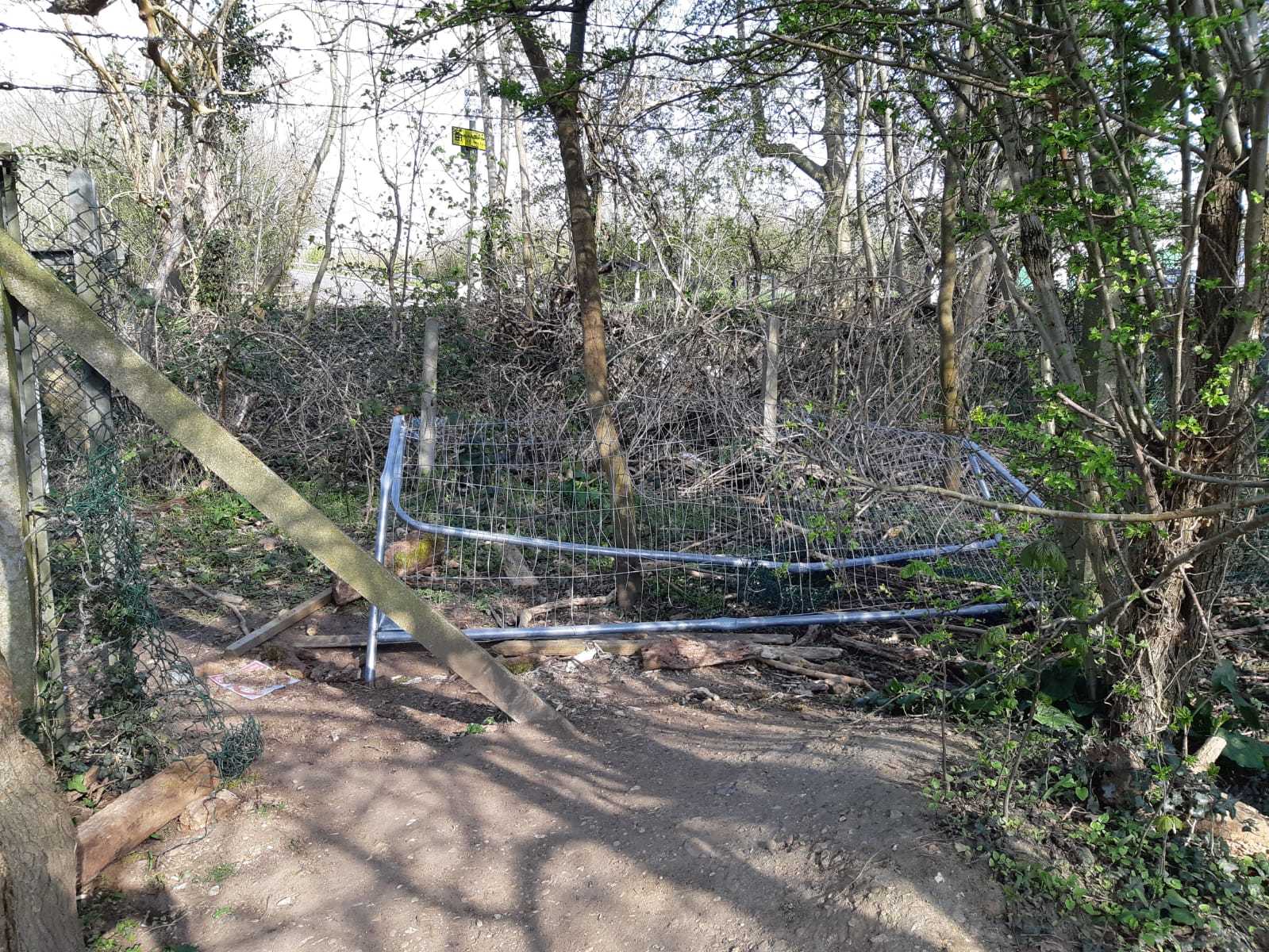 Some of the damaged fencing at Bushey Hall Golf Club. Credit: Hertfordshire Constabulary
