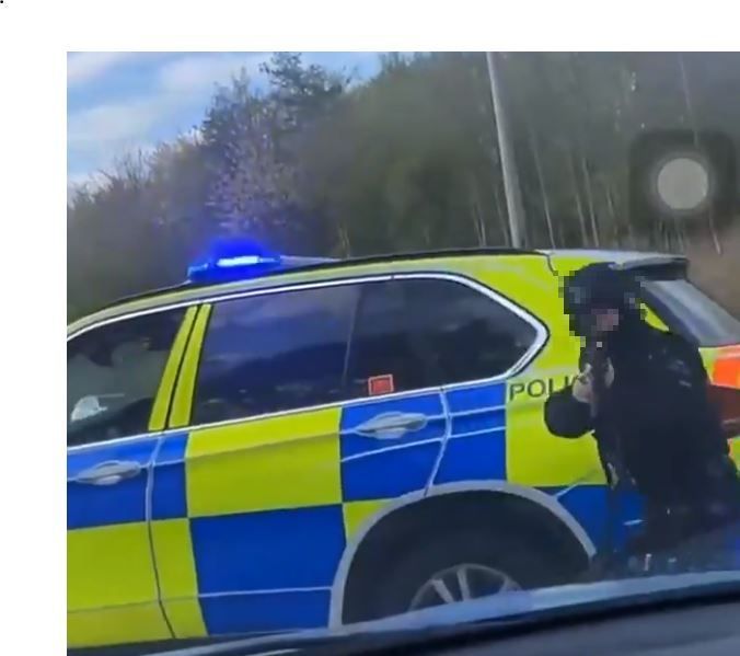 A screenshot from the armed stop on the M1. Credit: Twitter/CrimeLdn
