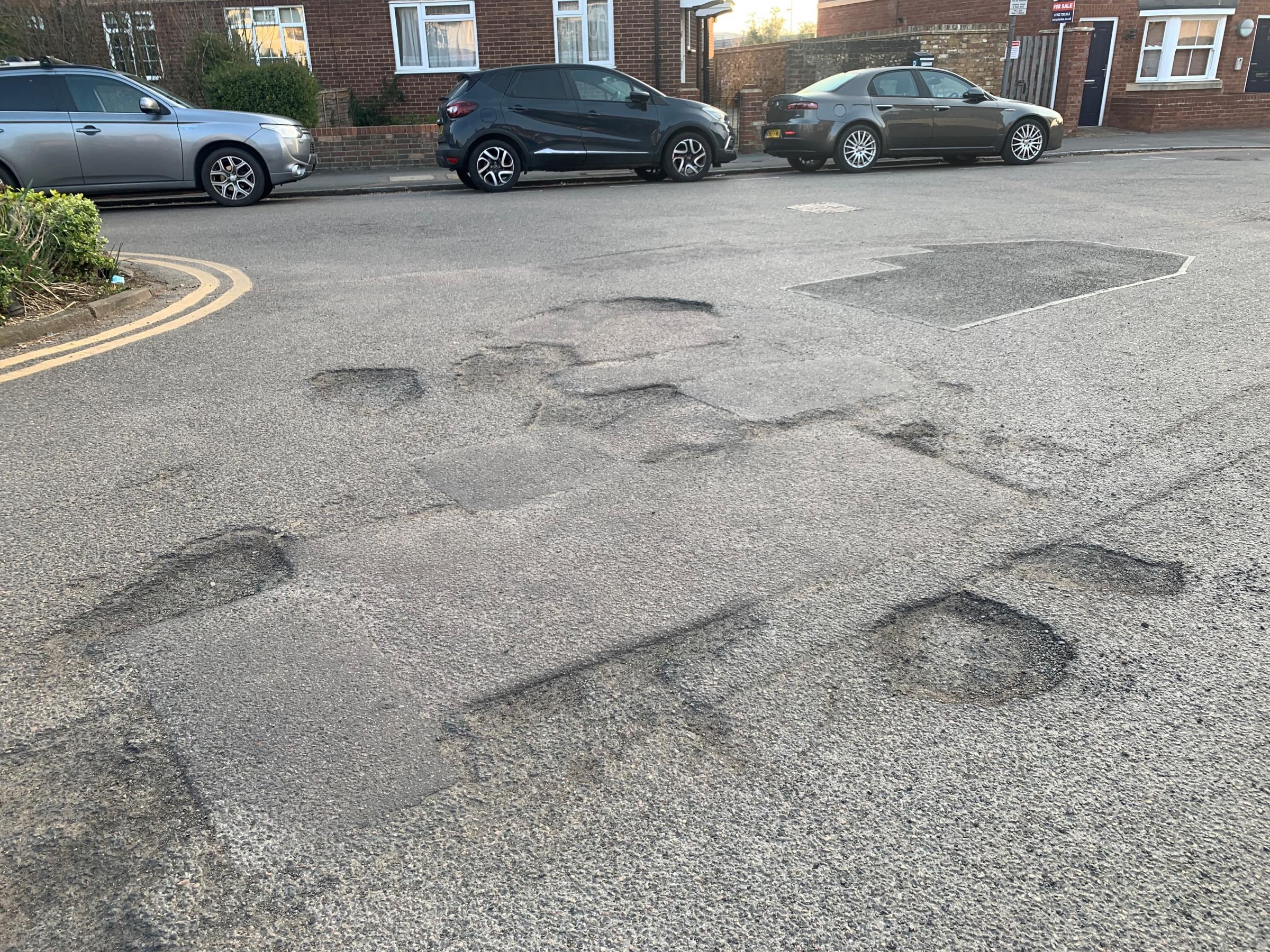 Potholes in Church Road