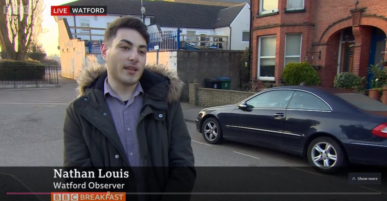 The Watford Observer was invited to talk live in front of BBC Breakfasts national audience this morning. Credit: BBC