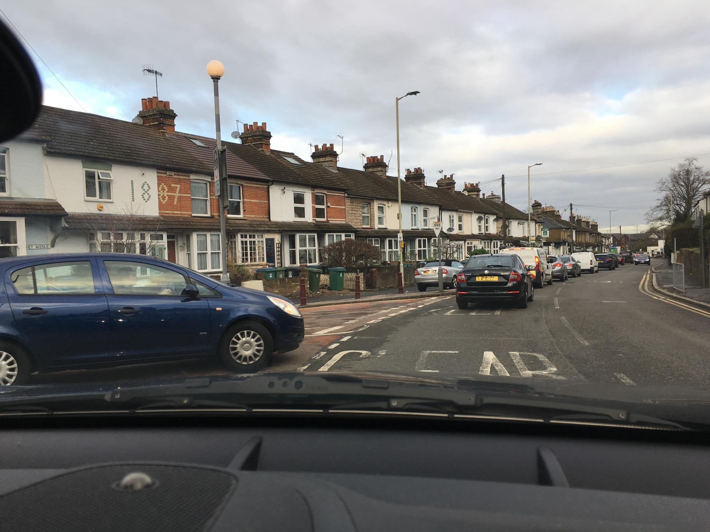 Many cars take an unsafe turn at the junction of Pinner Road / Oxhey Avenue
