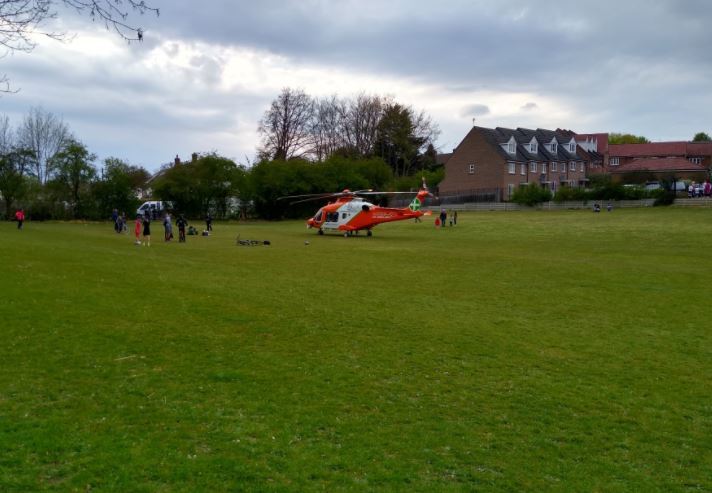 A MAGPAS air ambulance in Woodside on Tuesday
