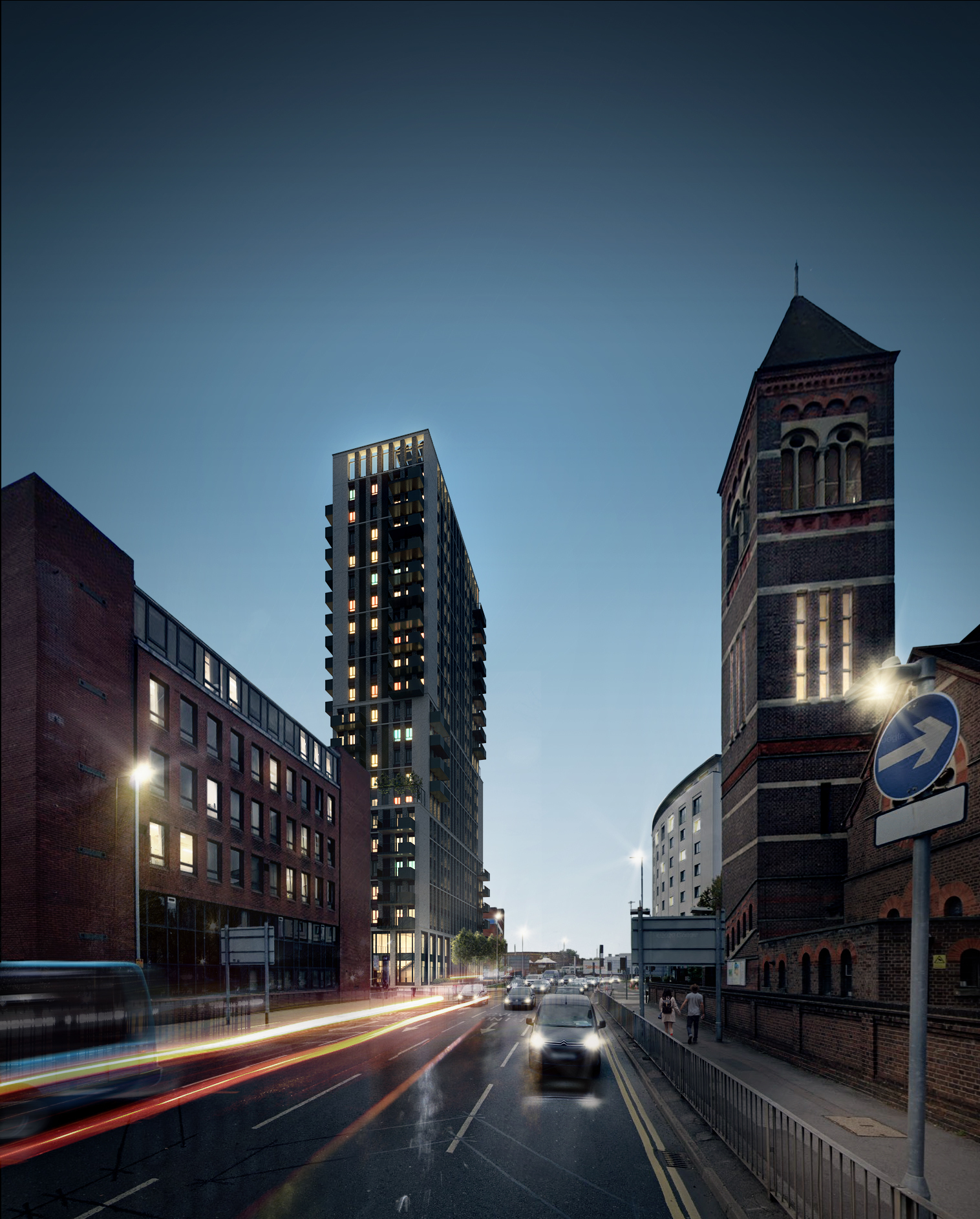 A CGI of the proposed 22 storey tower on the corner of Clarendon Road and Watford Ring Road. Credit: IDA Holdings