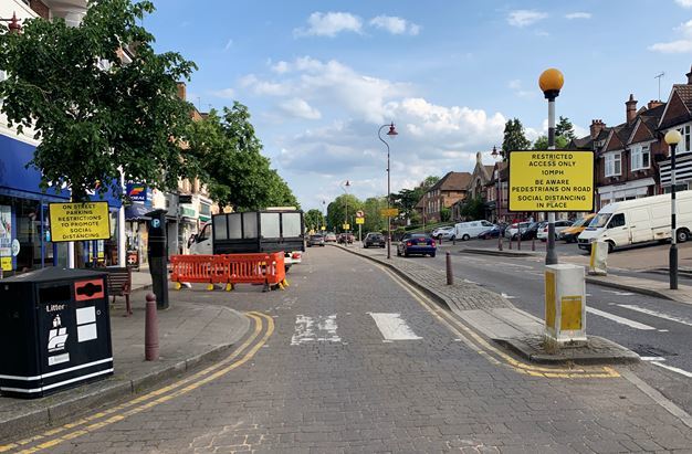 Barriers and planters which restricted parking in Radlett have been removed