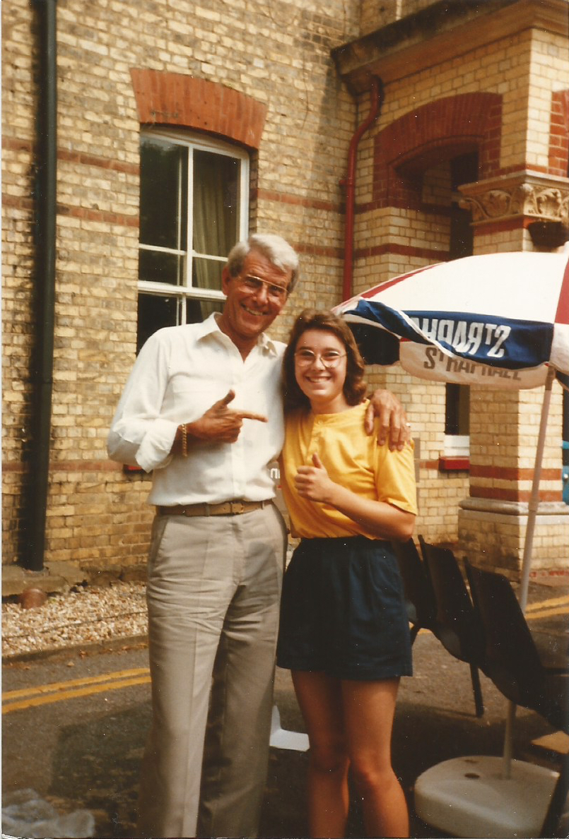 Bob Holness with Leavesden Hospital Nurse Haley Brett during his visit in 1989. Picture: Leavesden Hospital History Association