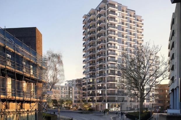 Watford Observer: An example of a scheme of 261 flats in Exchange House that was rejected by the council in 2021. Credit: Exchange Road Ltd